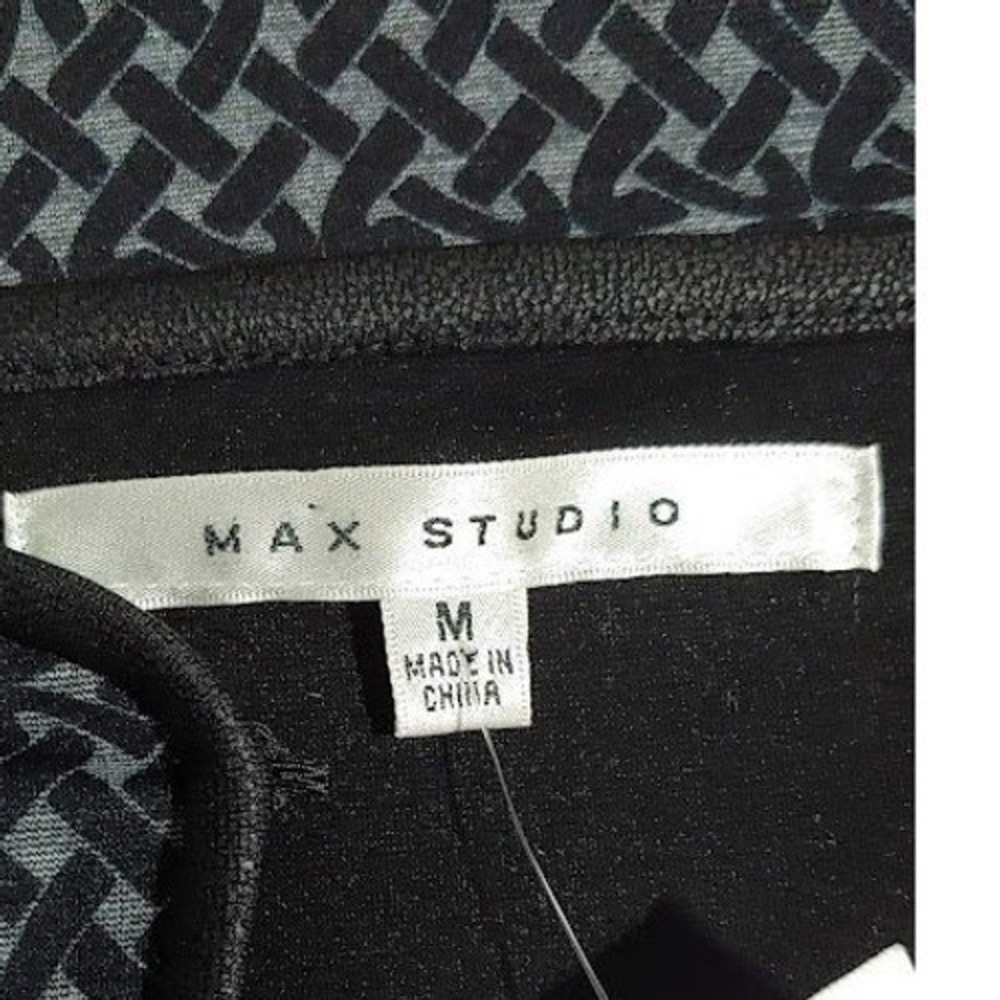 Max Studio Womens Geometric Size M  Print Keyhole Shift‎ Dress Blue Black NWT - Picture 7 of 11